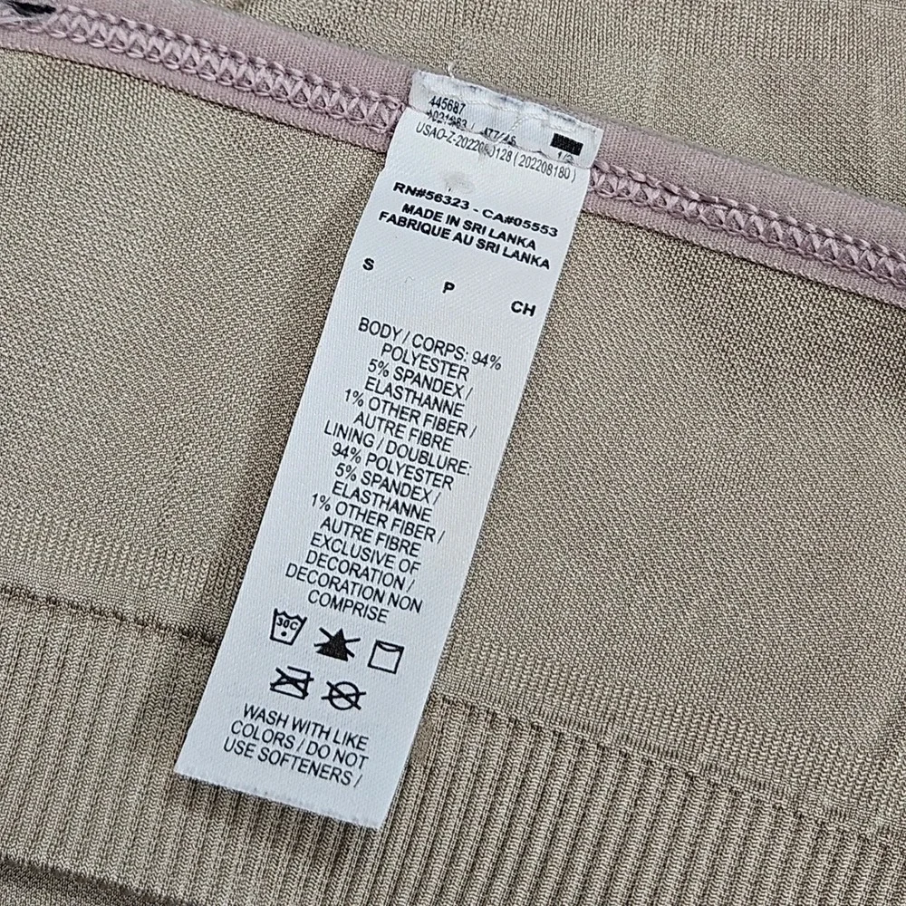Nike Ribbed Sports Bra Tan Light‎ Support Racerback Crisscross Gym Size S